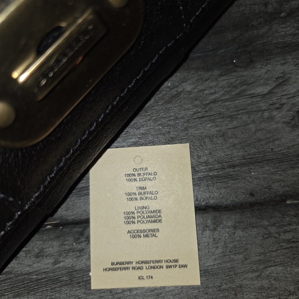 Burberry black buffalo leather Wallet with bronze sheen. New With Box And Tag - Picture 11 of 14
